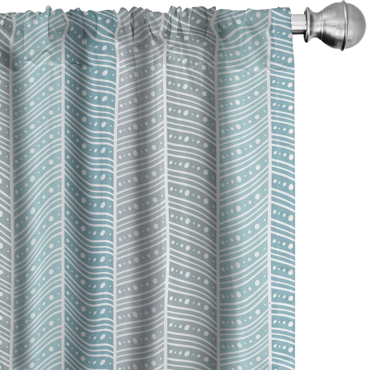 ABAKUHAUS Geometrische Gordijnen - 2-delig - Lichtblauw - Mikrofaser - Halfdonkerend - B/D/H: 75 x 75 x 175 cm