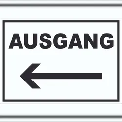 HB-Druck Ausgang Pfeil links Aufkleber A1 (594x841mm)