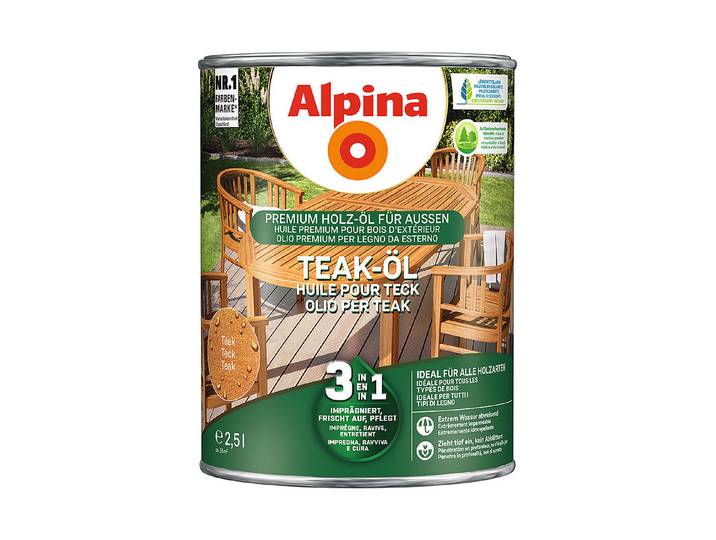 Alpina Teak-Öl 3in1 Braun 2.5 l Matt
