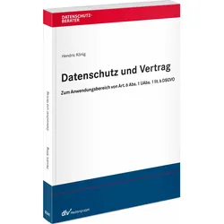 Datenschutz und Vertrag, Fachbücher von Hendric König