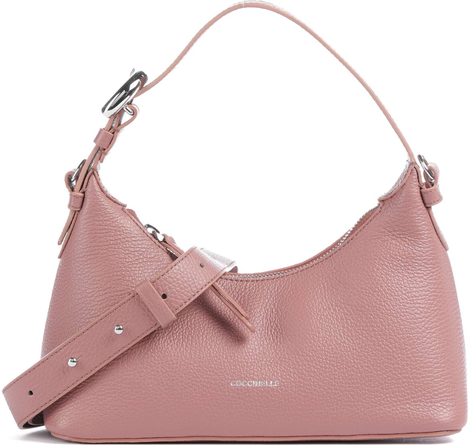Coccinelle Fern Schultertasche aus Leder, pink