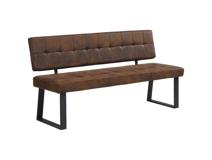 Livetastic Sitzbank, Braun, Metall, 3-Sitzer, 160x85x56 cm, Esszimmer, Bänke, Sitzbänke