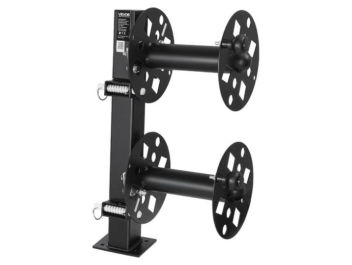 Enrouleur double pour câble de soudage VEVOR\, enrouleur à deux bobines vides pour 38\,1 m de câble de soudage de 70 mm² / 45\,7 m de câble de soudage de 50 mm²\, enrouleur manuel double en acier avec goupille de sécurité pour atelier industriel