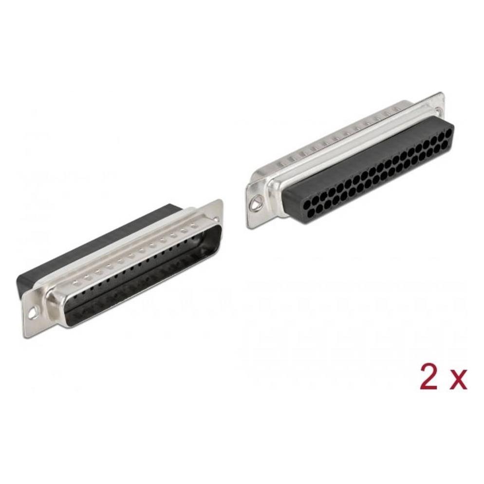 Delock D-Sub 37 Pin Crimp Stecker, Metall, 2 Stück (66711)