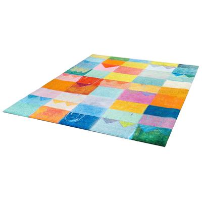 Teppich "Sonnenstadt" Gr. 3, bunt, B:140cm H:9mm L:200cm, Kunstfaser, WASH+DRY BY KLEEN-TEX, Teppiche, Teppich, rutschhemmend, waschbar, Wohnzimmer