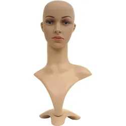 Mannequin-Kopf MCW-G70, Perückenpuppe weiblich Frau Schaufensterfigur Puppe Schaufensterpuppe, beweglich 55cm