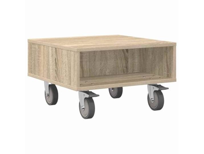 LMTYOENFG Beistelltisch mit Rollen Sonoma-Eiche 50,5x50x30 cm Flexibler Sofatisch mit 4 Rädern und Fach für Zeitung, Buch oder Deko im Schlafzimmer und Wohnbereich.