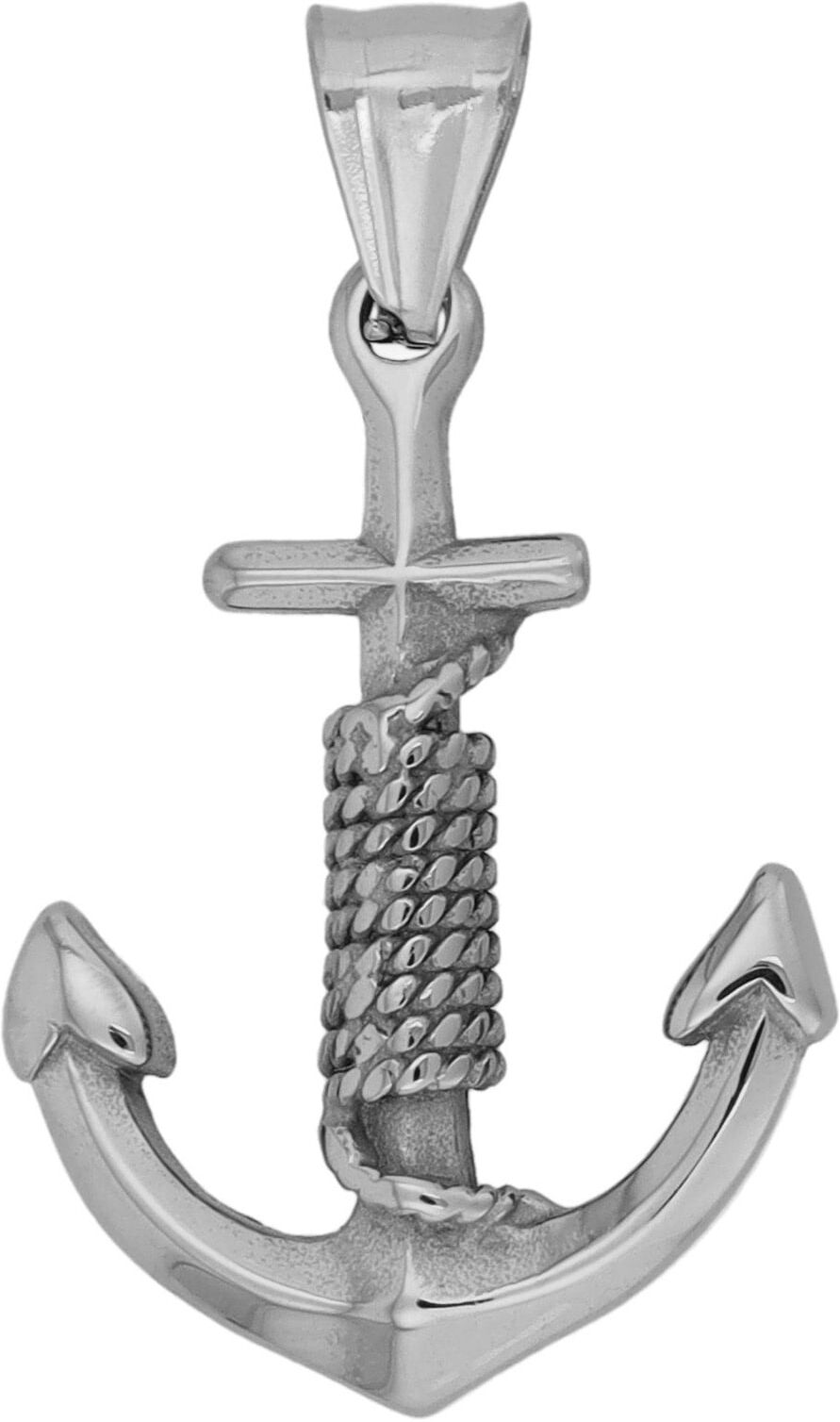 Ankeranhänger AKZENT "Elyssar" Damen - Kleiner Anhänger für Halskette - Edelstahl", silber (silberfarbig), Schmuckanhänger, Damen, Edelstahl