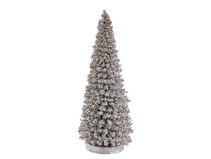 Tanne X-MAS Glitter 28cm Silber/Silber