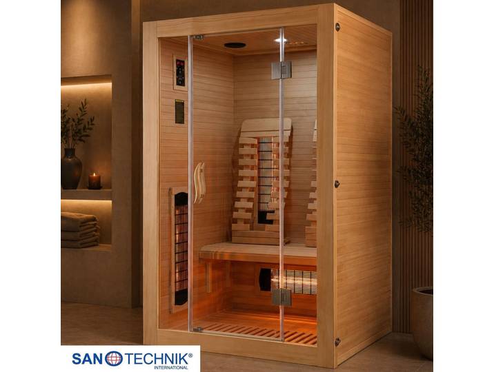 Infrarotkabine Malmö Hemlock, Naturfarben, Holz, 120x190x105 cm, Freizeit & Co, Wellness & Gesundheit, Infrarotkabinen
