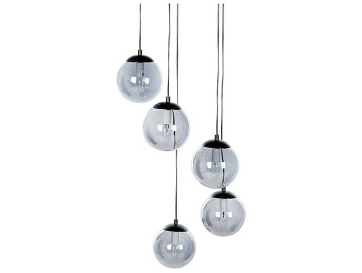 Beliani Hängelampe mit 5 Schirmen Kegelform Rauchglas schwarz/transparent modern Noel