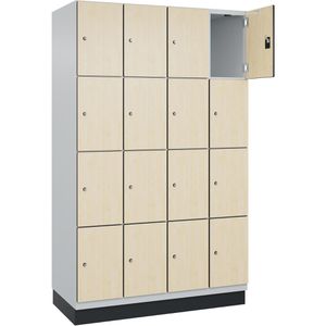 CP-Möbel Schließfachschrank Cambio, ahorn, 16 Fächer, Stahl, 120 x 198cm, mit Zylinderschloss