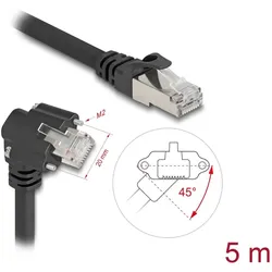 Delock GigE Kamera Kabel RJ45 St 45° gedreht und 90° gewink.