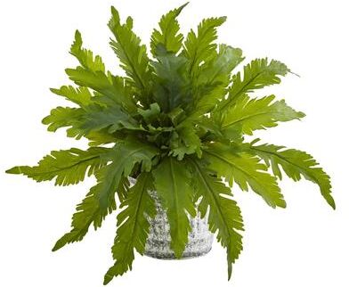 Nearly Natrual Fern Artificial Plant in Vintage Hanging Planter