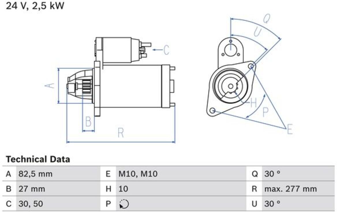 Bosch Motorino d'avviamento, starter 0 986 013 390