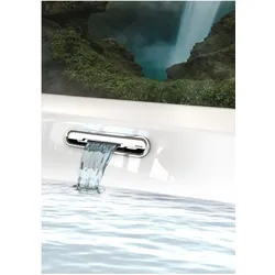 RIHO Inspire freistehende Badewanne, 160x75x59cm, 176 Liter, optional mit Riho Fall, B091005220, Ausführung: mattschwarz / weiß, mit Riho Fall