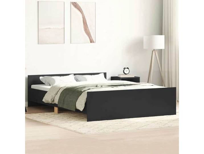 Noir Lit 2 Places：140x200 cm - Design classique - Structure de lit - noir 140x200 cm 95492800716292