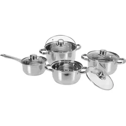 WellHome - 4-teiliges Kochgeschirrset aus induktionsgeeignetem Edelstahl