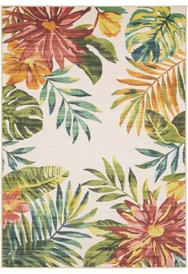Style Haven Flores Tropical Beige/Multi Indoor-Outdoor Washable Rug
