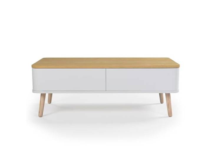 Menzzo Bergen Skandinavischer Couchtisch aus Holz, Weiß