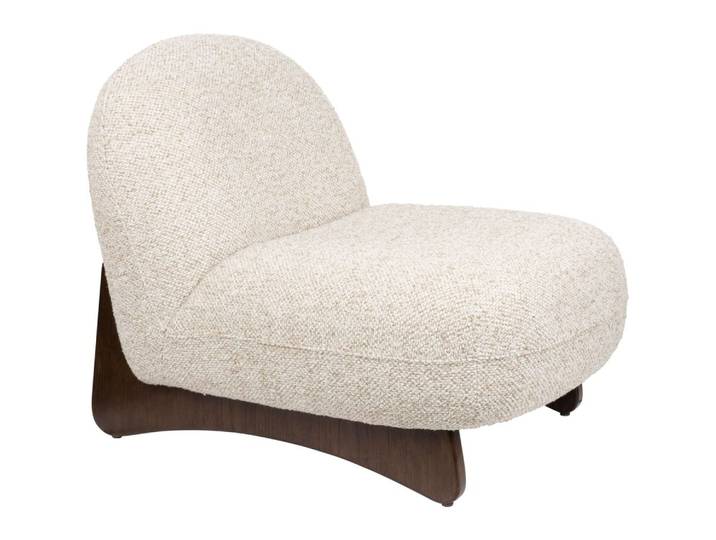 Loungesessel Loom Beige mit Eschenholz-Gestell im Boho-Vintage-Stil