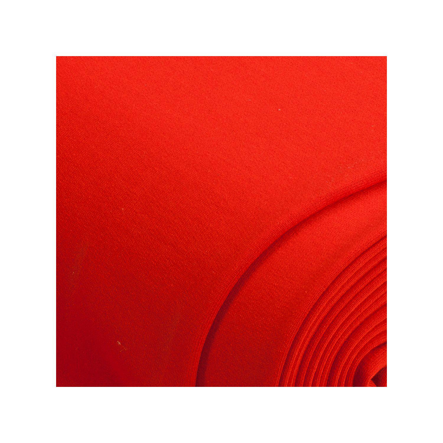 Sweatstoff "Basic" mit gerauter Innenseite, rot