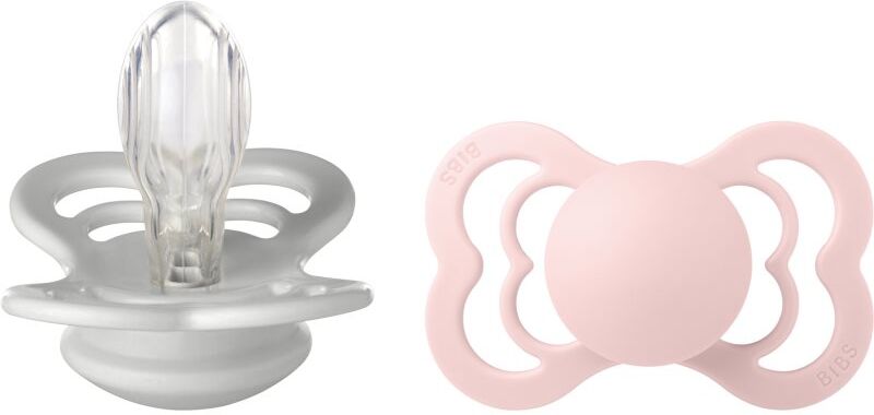 BIBS Supreme Silicone Size 2: 6+ months tétine Haze / Blossm 2 pcs