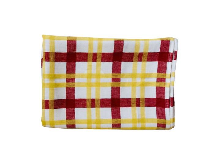 Fine Little Day Nappe Grid Jaune, 147x147 cm