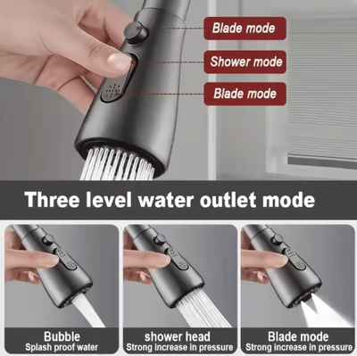 Inspire Picks Universal 360 Degree Kitchen Faucet Extender Swivel Sink Aerator Splash Guard gray