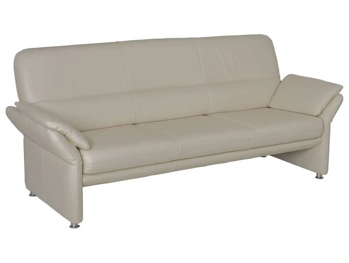 Sofa Grimsel, Leder Porcellan, Füsse Alu Verstellbar,