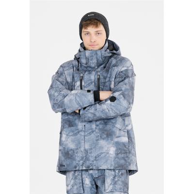 Skijacke SLOPE "Kenai", Herren, Gr. S, bunt (grau, blau), 100% Polyester, mehrfarbig, normal, ohne Ausschnitt, Jacken Skijacke, Mit coolem Print und wetterfesten Eigenschaften