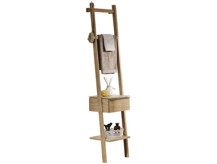 Voglauer Handtuchhalter, Eichefarben, Holz, Wildeiche, furniert, mehrschichtige Massivholzplatte (Tischlerplatte), 37x185x35 cm, Badezimmer, Badezimmerausstattung, Handtuchhalter