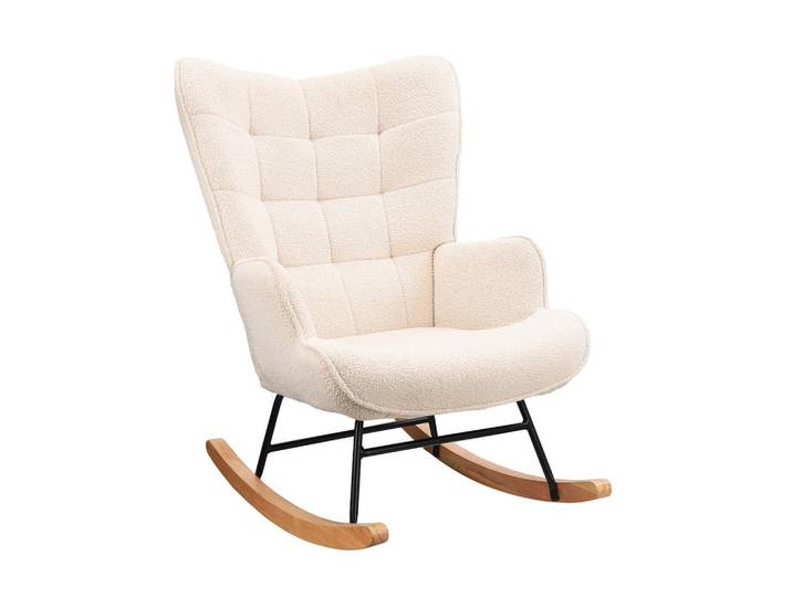 Shopentra Schaukelstuhl Modern, gepolstert & ergonomisch, Beige, 68x92x75 cm, Wohnzimmer, Sessel, Schaukelstühle