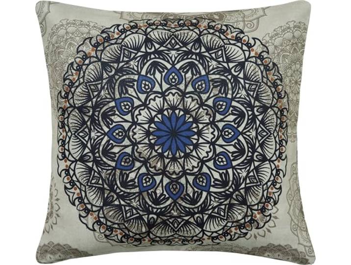 Erwin Müller Kissenhülle, Kissenbezug Mandala angepasst beige Größe 50x50 cm - robuste, strapazierfähige Qualität, pflegeleicht, samtige Oberfläche