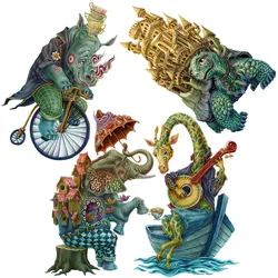 WANDAUFKLEBER 130x158cm - Märchenwesen