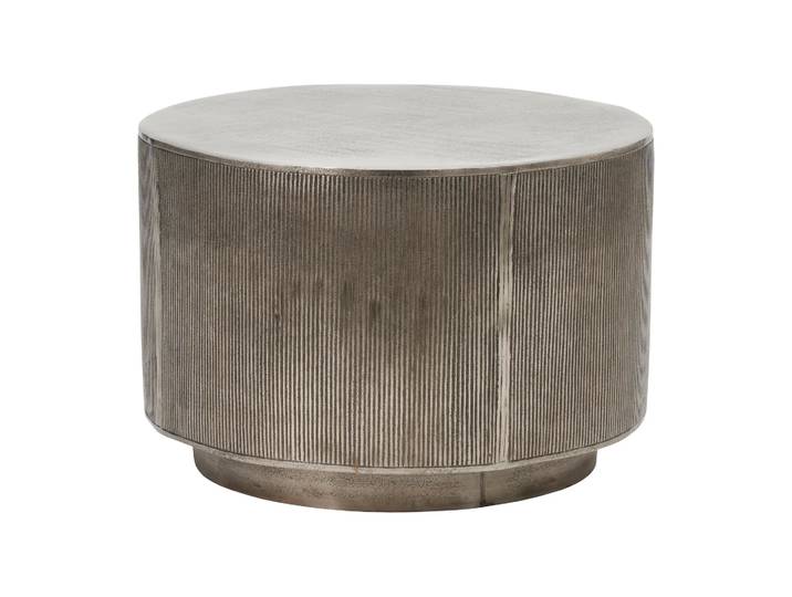 House Doctor Table basse Rota 35 cm Argent brossé