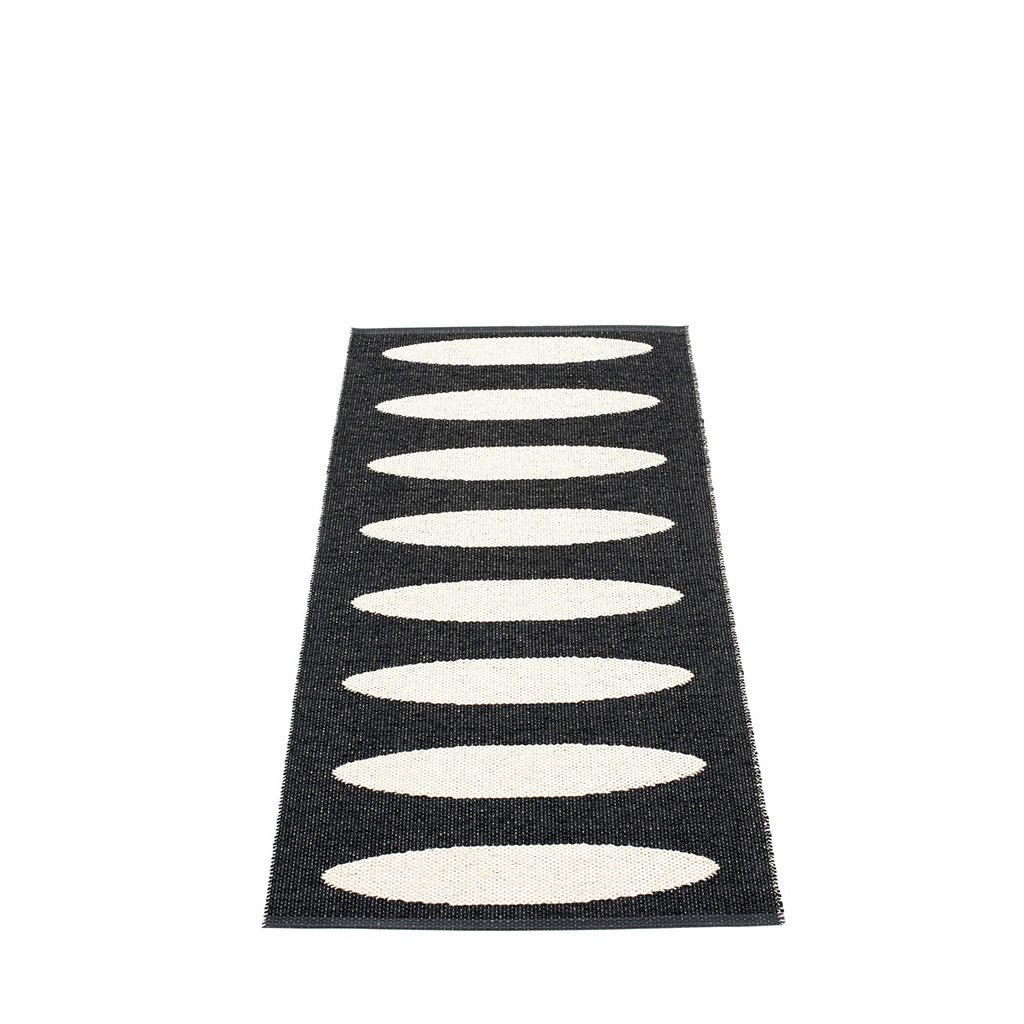 pappelina Ella Outdoor-Teppich - schwarz / vanille (70 x 150cm) 70 x 150cm ELX715