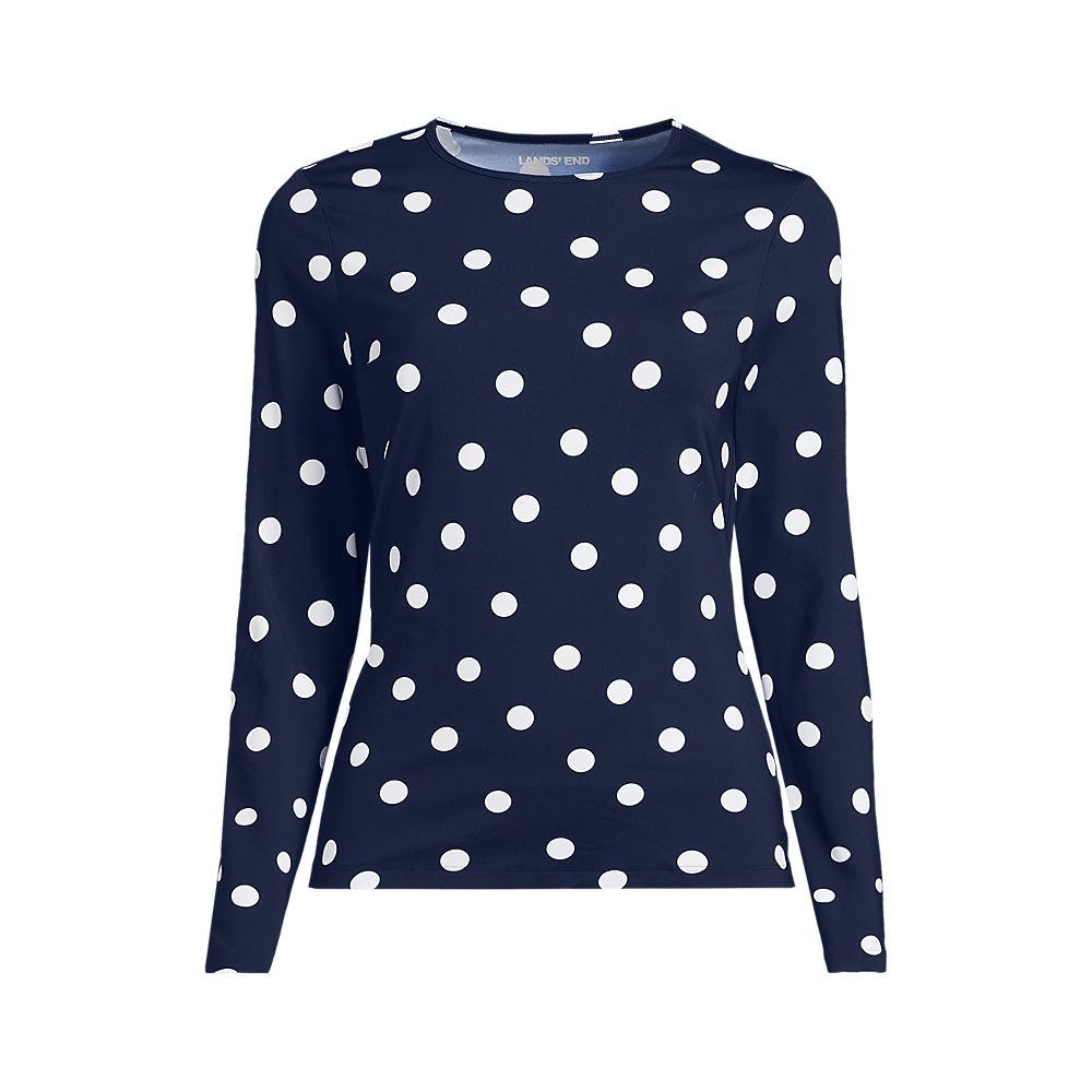 Schnelltrocknendes UPF 50 Sonnenschutz-Badeshirt für Damen in Plus-Größe, Damen, size: plus, Blau, Nylon-Mischung, by Lands' End