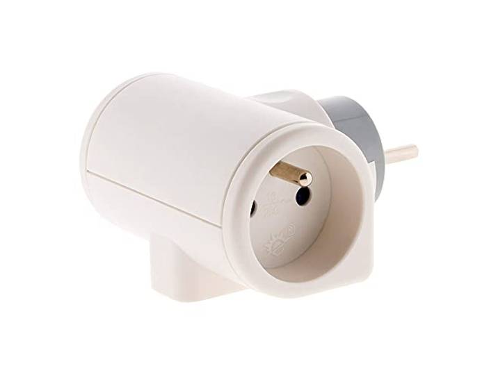 Zenitech - Multiprise 3 prises rotative à 180° - Triplite - 2x16A+1x6A - Blanc