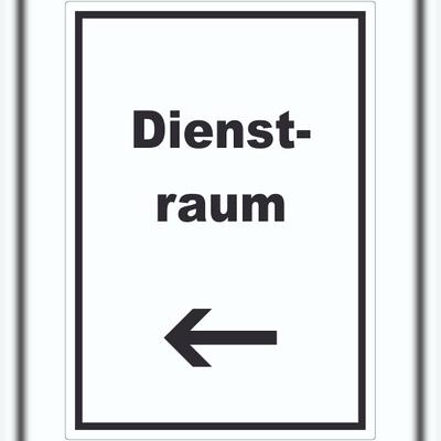 HB-Druck Dienstraum Aufkleber mit Text und Richtungspfeil links Büro hochkant A1 (594x841mm)