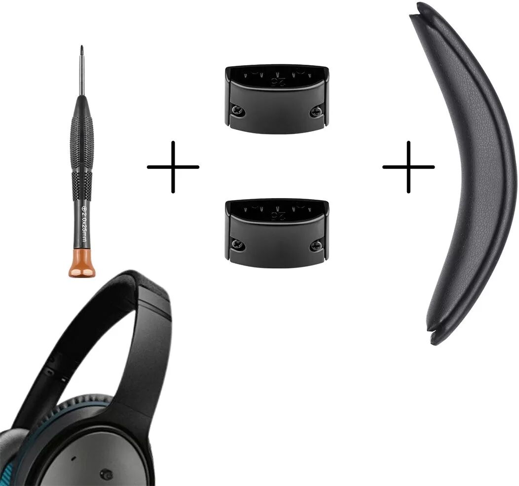 INF Kopfbandpolster mit Montageclip & Entferner kompatibel mit BOSE QC25 — Proteinleder + Memory-Schaum, weicher Komfort und Schwarz