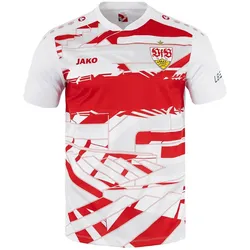 JAKO VfB Stuttgart Aufwärmshirt T-Shirt Kinder 656 - weiß/rot 140