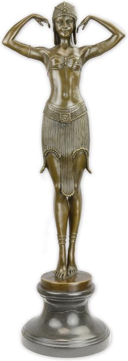 Bronzen sculptuur van een scarabeedanseres
