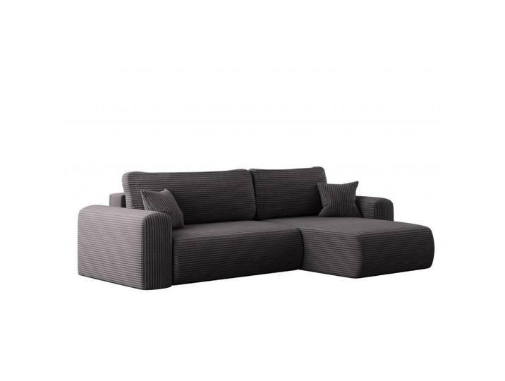Kaiser Möbel Ecksofa Mit Schlaffunktion und Stauraum für Bettzeug Capri Stoff Poso Dunkelgrau Rechts, L-Form,L-Form, 272x145 cm, Wohnzimmer, Sofas & Couches, Wohnlandschaften, Ecksofas