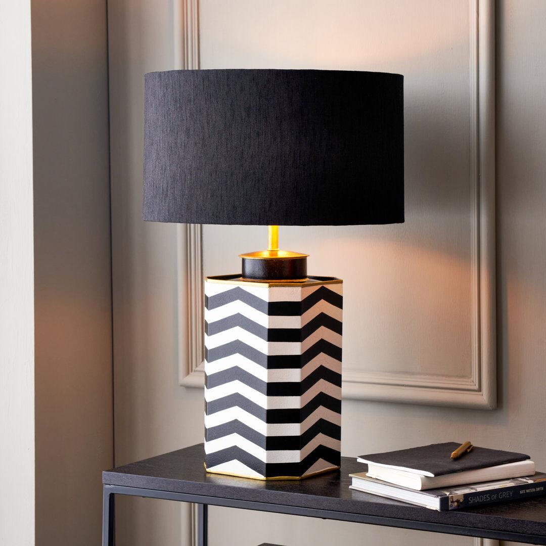 17 Stories Blended Fabric Drum Lamp Shade ( Uno ) Black 25cm H x 45cm W x 45cm D