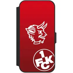 Nivocase Klapphülle für Apple iPhone 12 Handyhülle aus Kunst Leder NIVOflip schwarz 1. FC Kaiserslautern (Apple iPhone 12), Smartphone Hülle, Schwarz