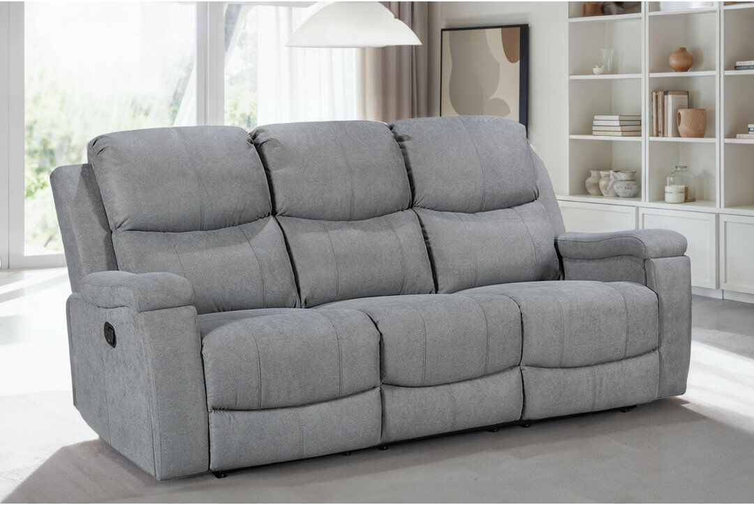 17 Stories Reclining Sofa Dark Grey 3