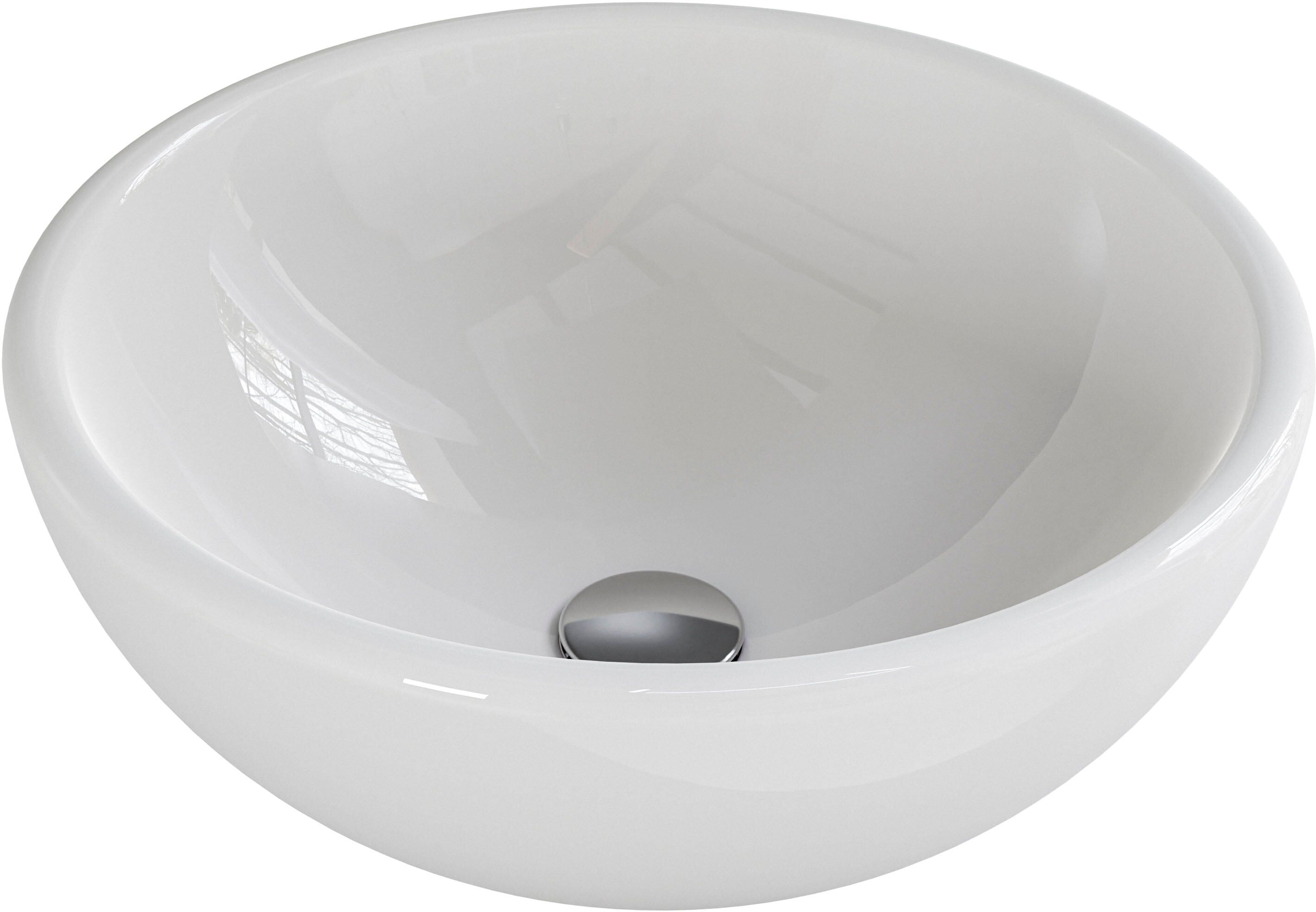 Waschtisch SAPHIR "Serie 6915 Waschschale mit Unterschrank für Gästebad, Gäste WC", grün (schilfgrün matt, schiefer, schilfgrün matt touch), B:51cm H:39,8cm T:35cm, Waschtische, Waschtisch, 51 cm mit Keramik-Aufsatzbecken und 1 Tür schilfgrün matt, schief