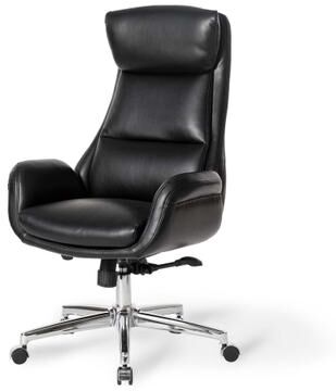 Glitzhome Modern High-Back Leatherette Adjustable 360-Degree Swivel Executive Office Chair