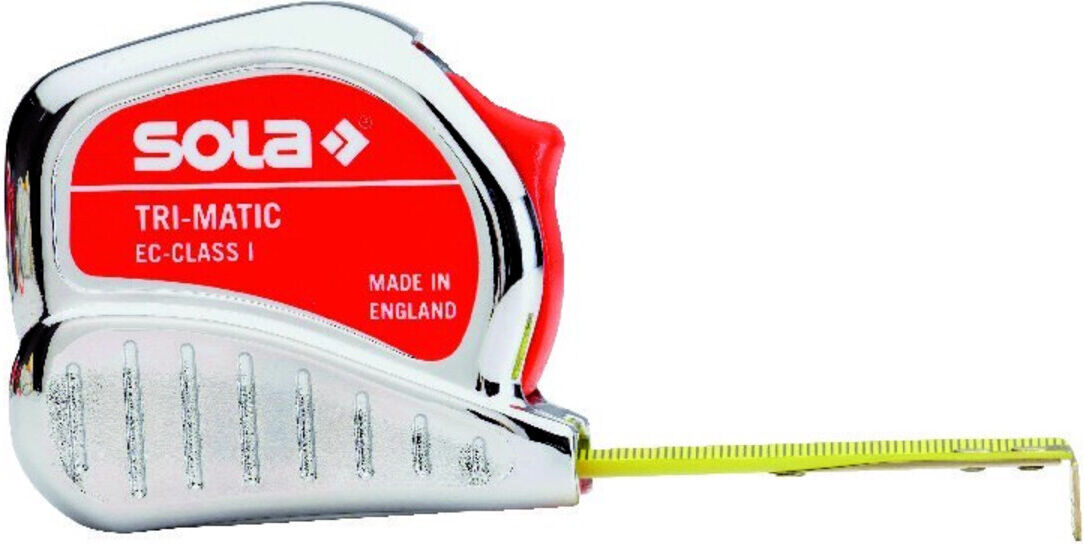 Taschenrollbandmaß TRI-MATIC L.10m B.25mm mm/cm EG 1 Ku.Stopptaste SOLA (50023501)